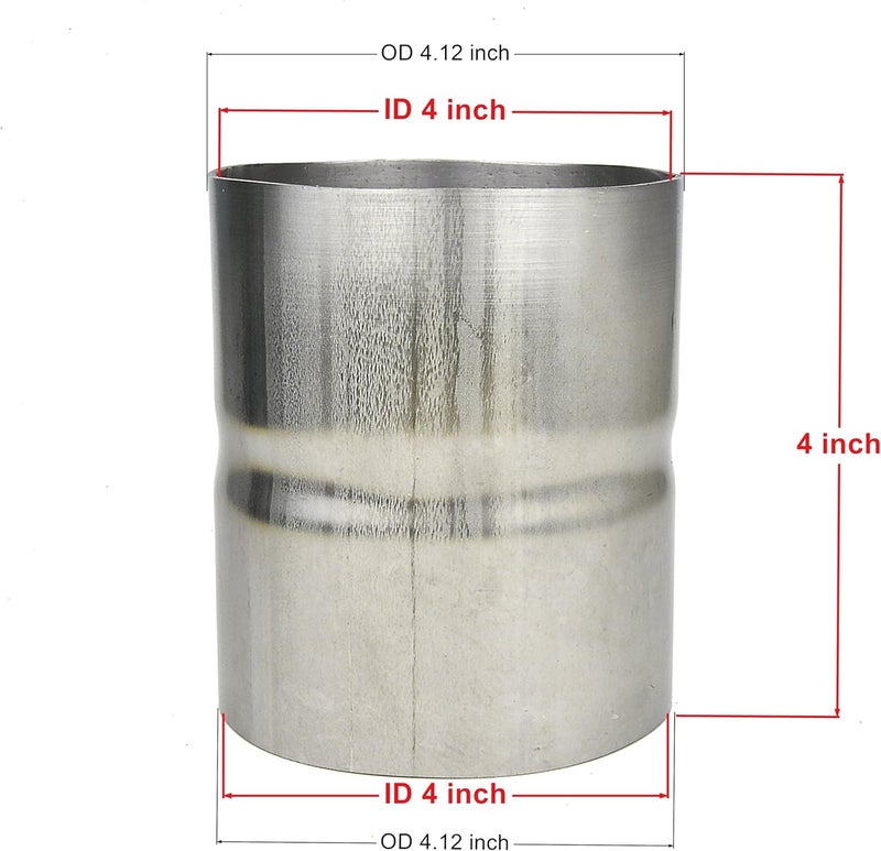 eLifecenter Universal ID 4" Exhaust Coupler Stainless Steel Exhaust Adapter - Image 3